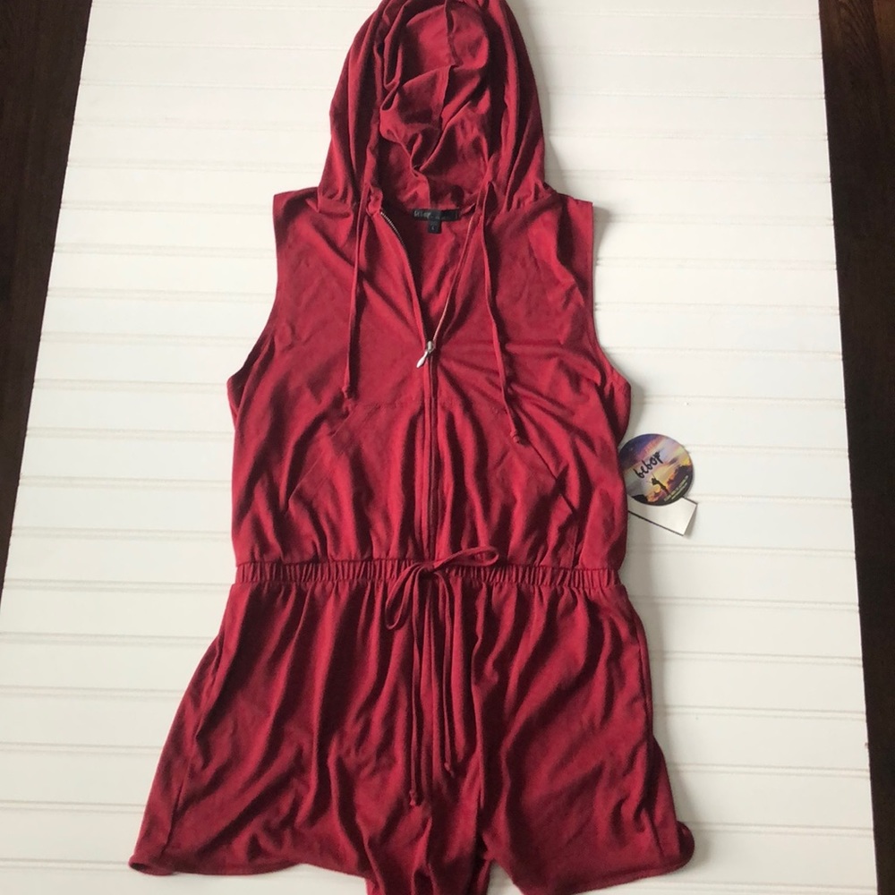 Red Romper Swimsuit Cover Up Size L